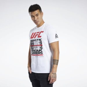 Koszulki Męskie Reebok UFC FG Capsule Białe PL 47OLIMP